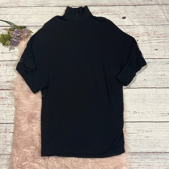 MAJESTIC Filatures Paris Nieman Marcus Black French Terry Turtleneck Dress 1 - Picture 2 of 10